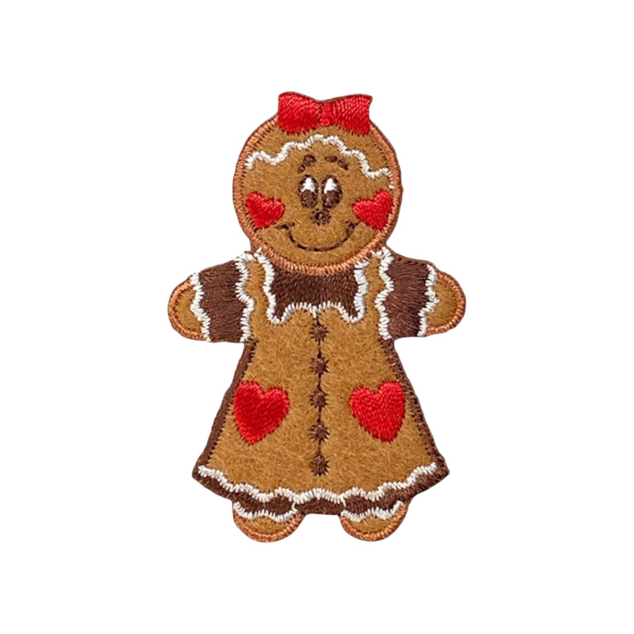 Gingerbread Woman, Christmas Cookie, Embroidered, Iron on Patch